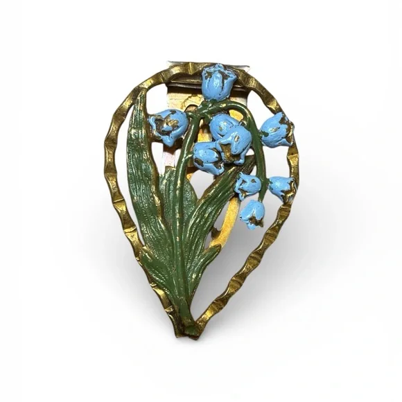Vintage Lily of the Valley Dress Clip - Picture 1 of 4